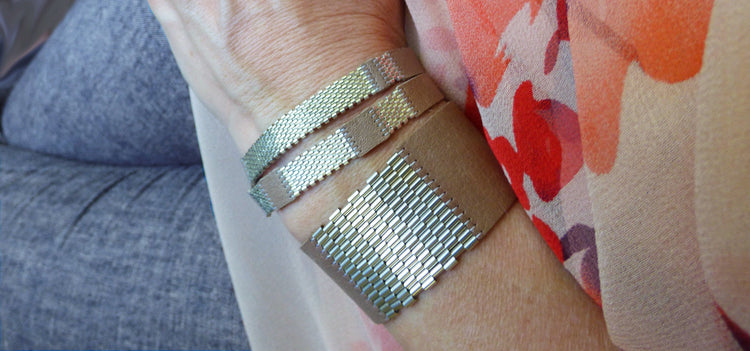 hand-beaded cuffs