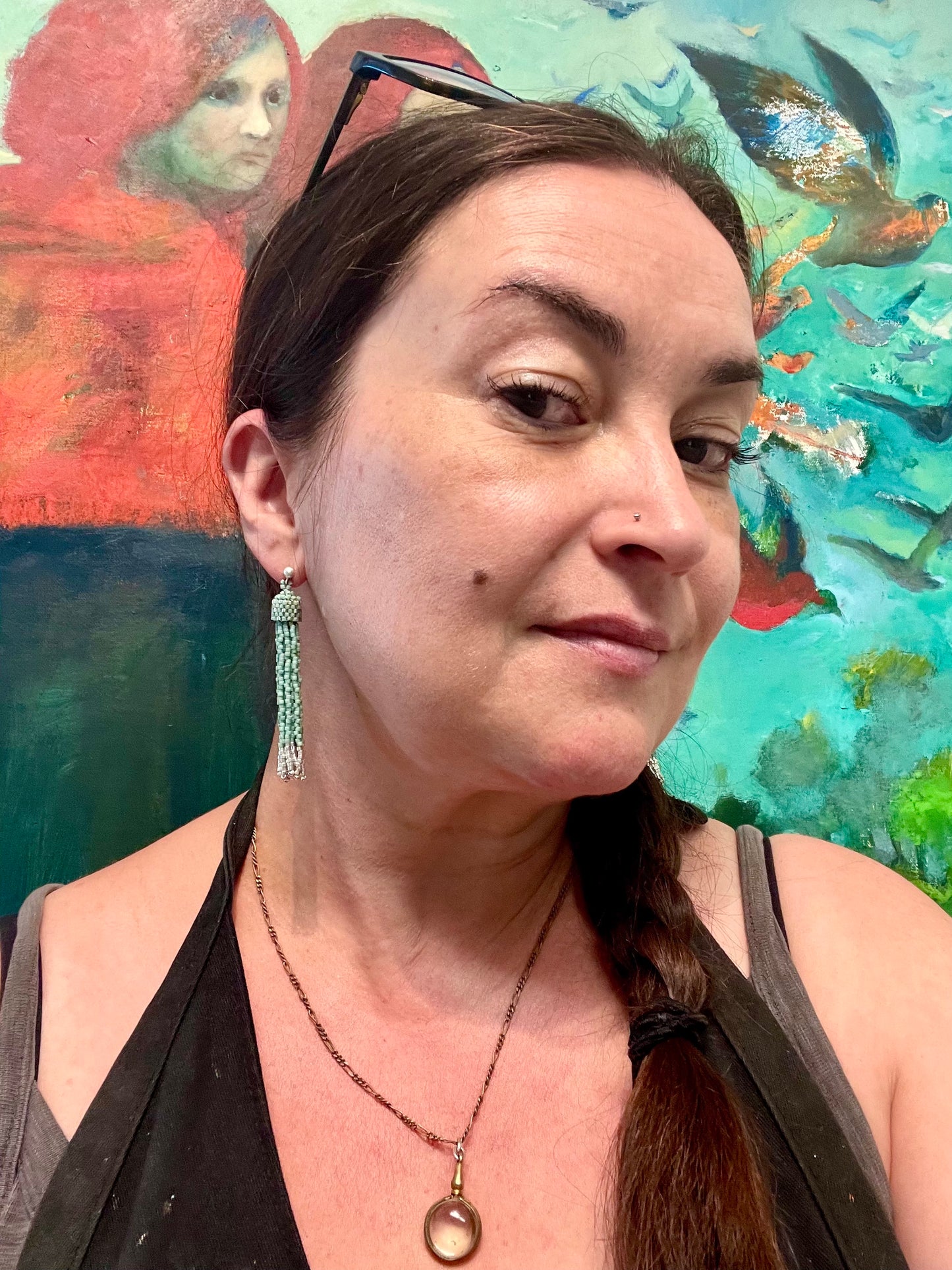 Medium Tassel Earrings with Sterling Silver