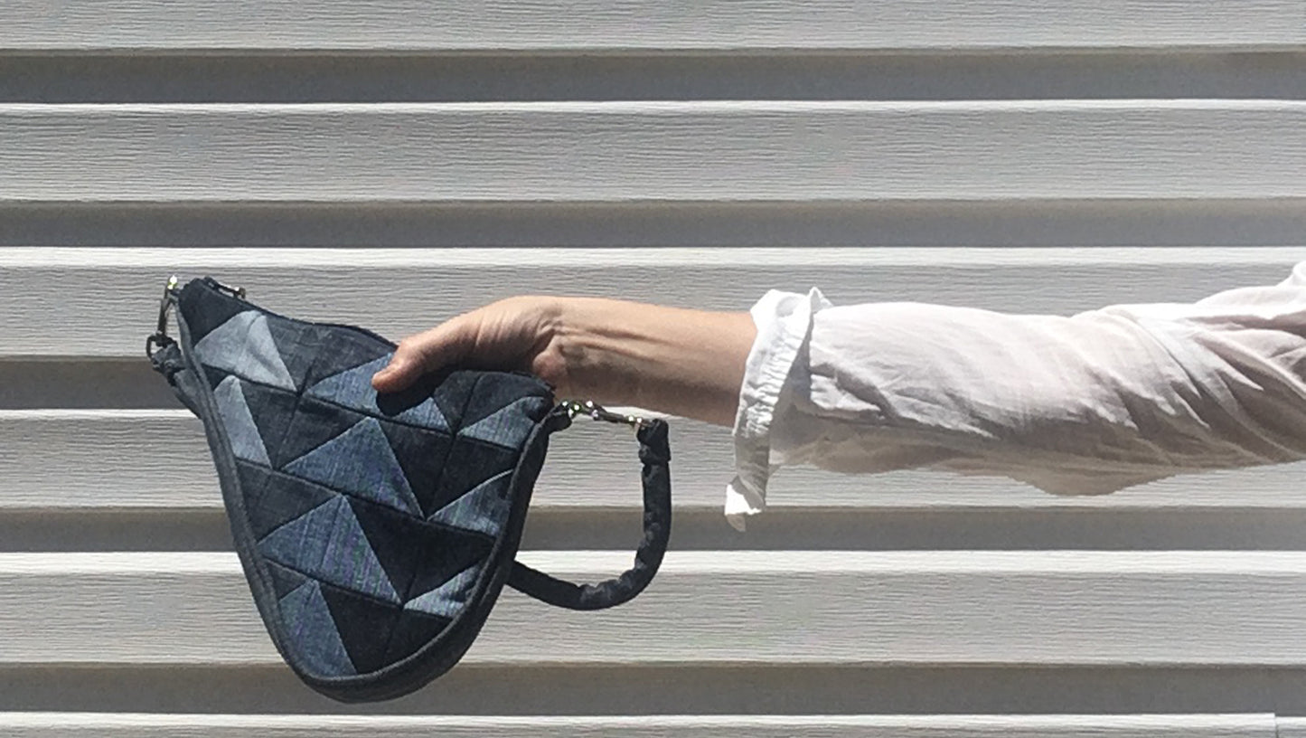 Denim Patchwork Clutch, Vintage Wash
