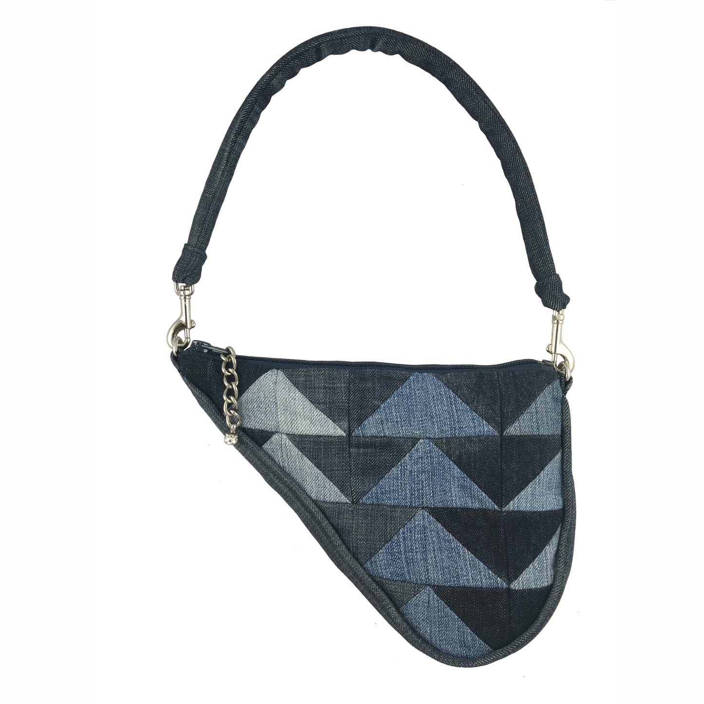 Denim Patchwork Clutch, Vintage Wash