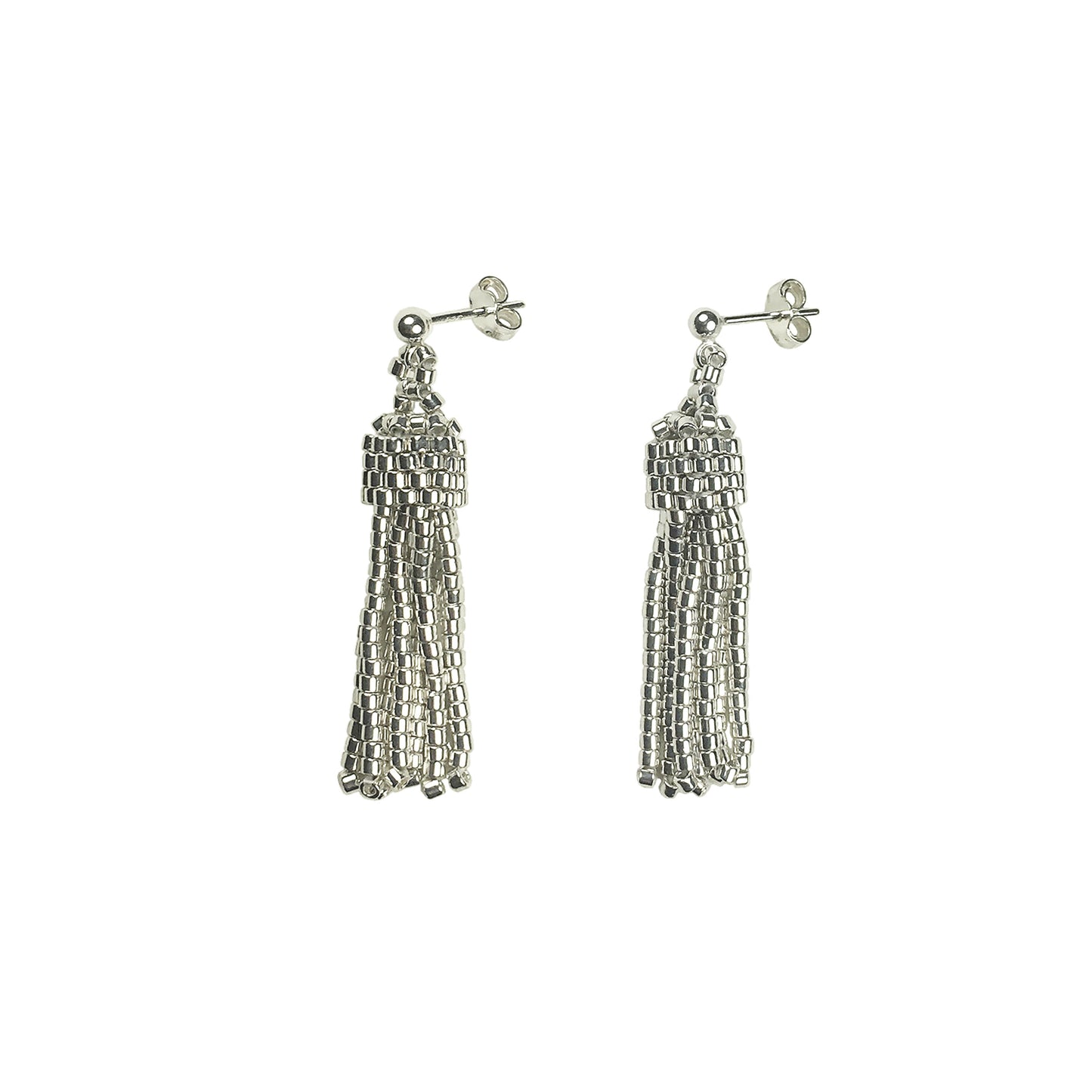 Mini Tassel Earrings in Sterling Silver