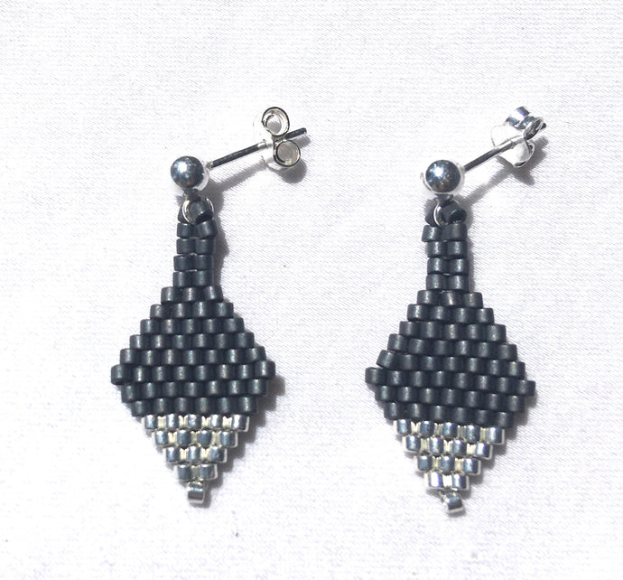 Mini Diamond Earrings with Sterling Silver