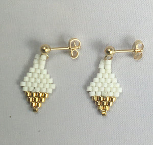 Mini Diamond Earrings with 24K Gold