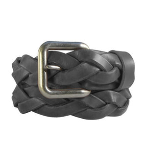 "Charcoal" Braided Leather Belt