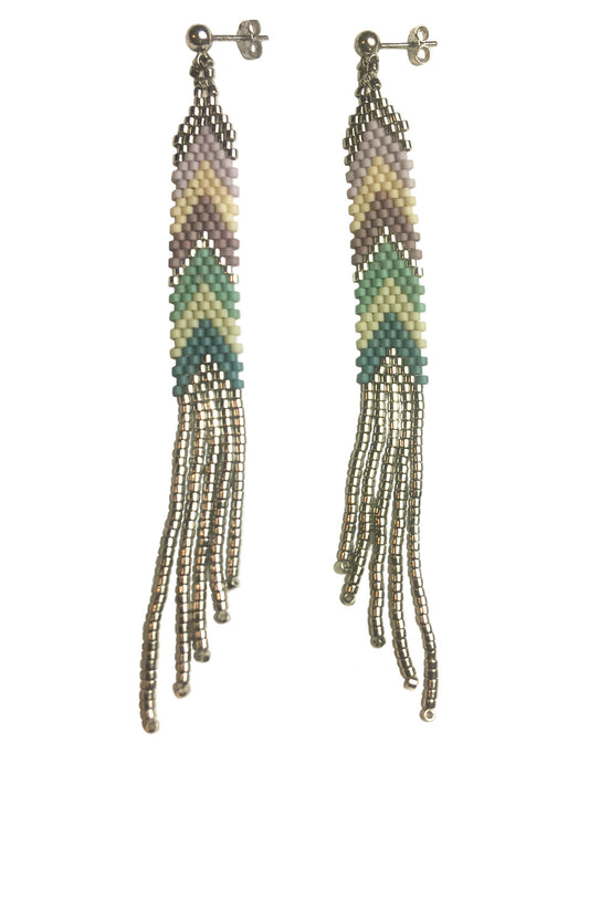 Skinny Chevron Fringe, Pastels with Palladium