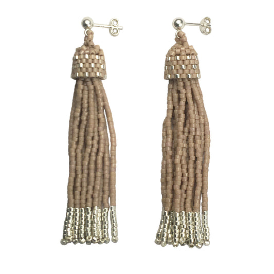 Medium Tassel Earrings with Sterling Silver