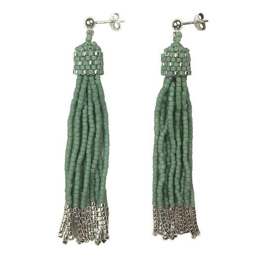 Medium Tassel Earrings with Sterling Silver