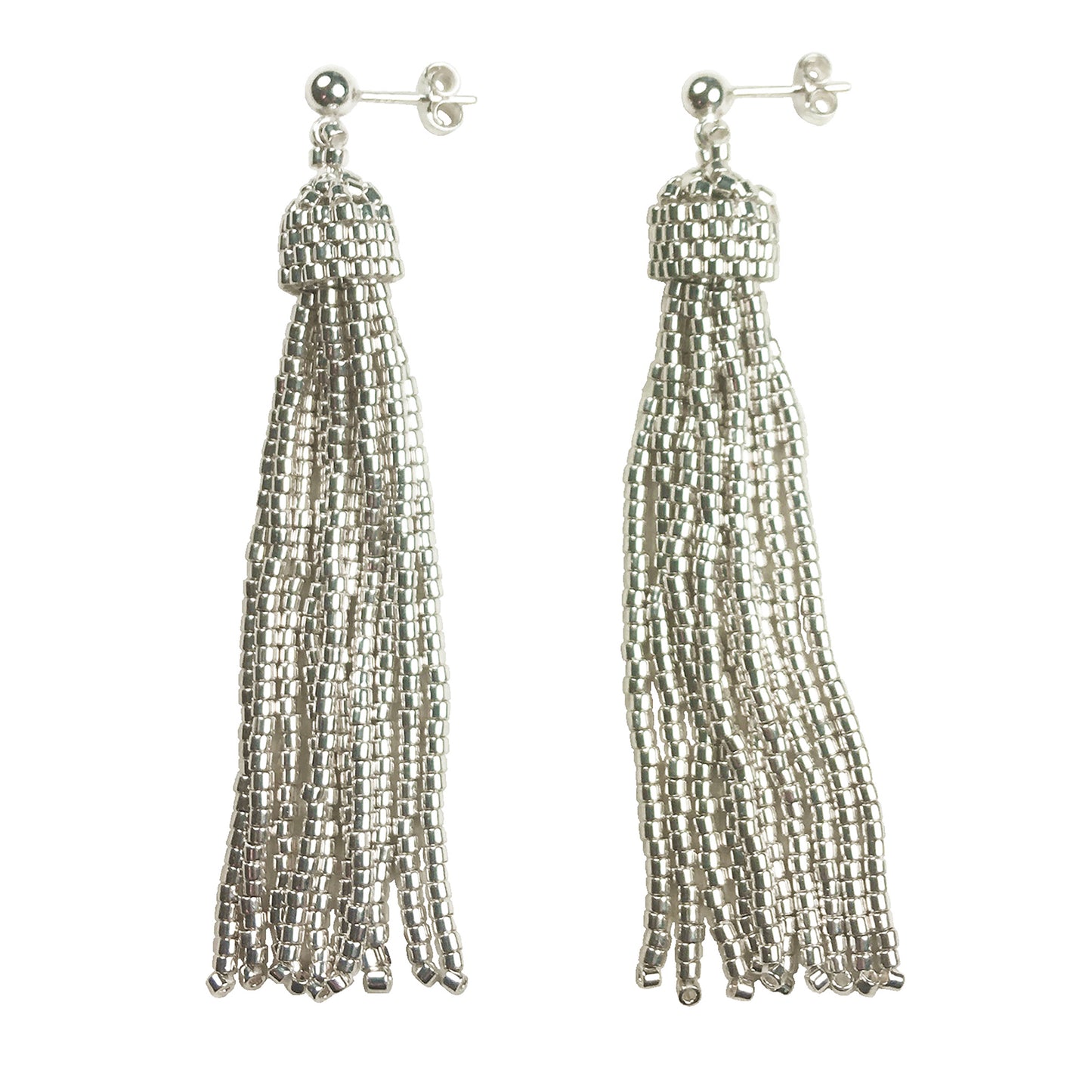 Medium Tassel Earrings in Sterling Silver