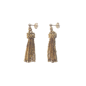 Mini Tassel Earrings in 24K Gold