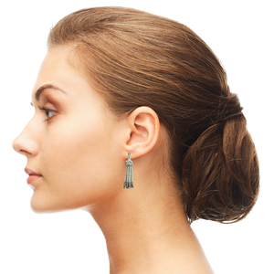 Mini Tassel Earrings with Silver, Palladium