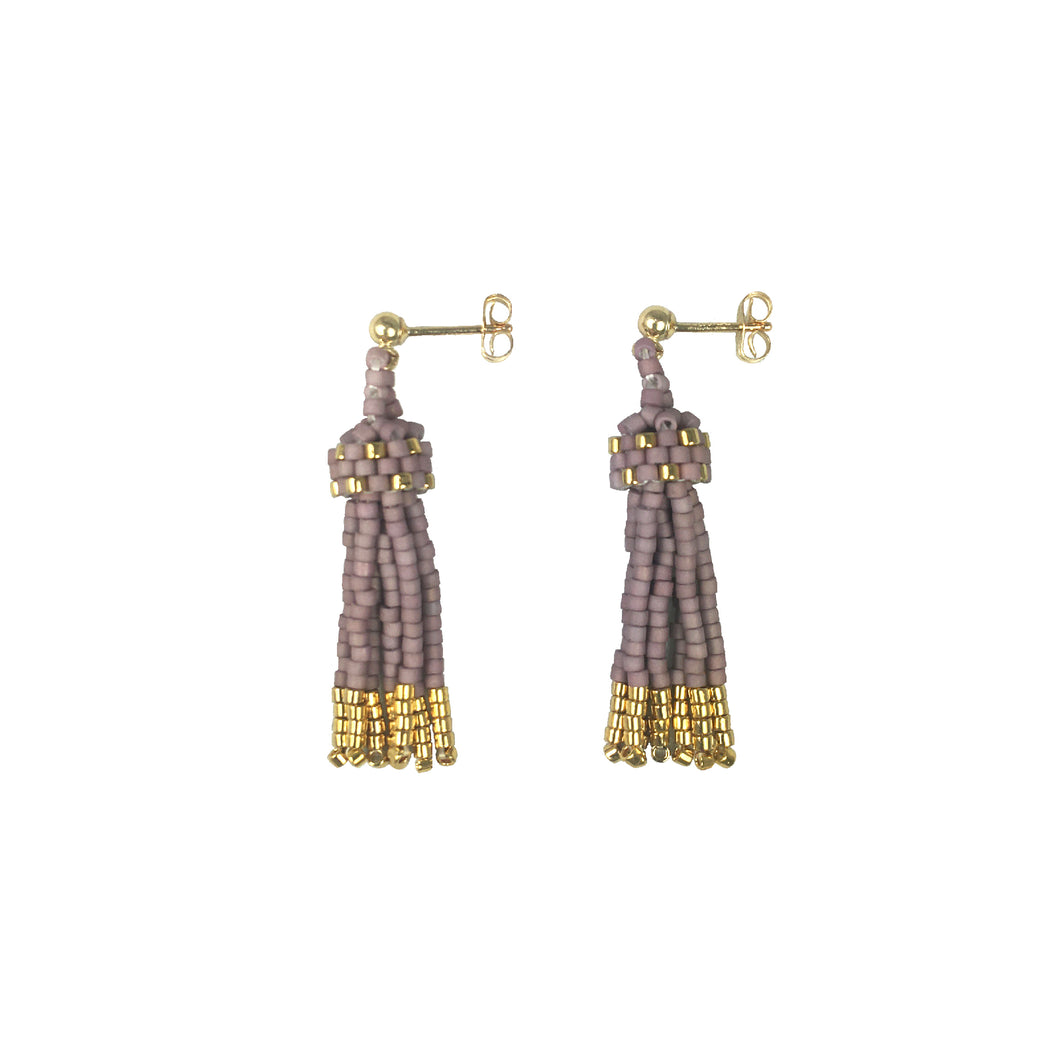 Mini Tassel Earrings with 24K Gold