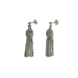 Mini Tassel Earrings in Palladium or Sterling Silver