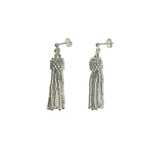 Mini Tassel Earrings in Palladium or Sterling Silver