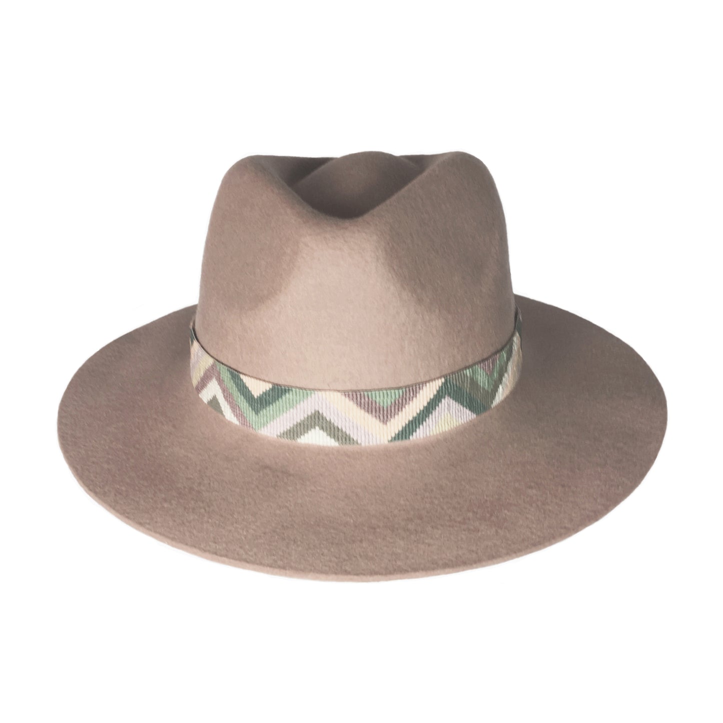 Zigzag Hat Band, Dove Grey Wool Fedora