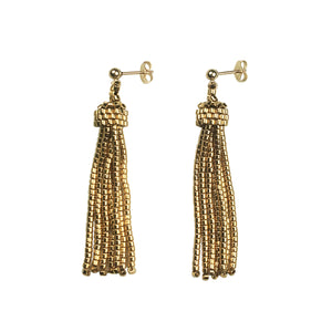 Small Tassel Earrings in 24K Gold