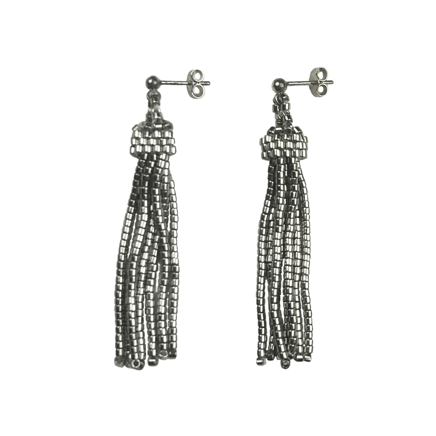 Small Tassel Earrings in Sterling Silver or Palladium