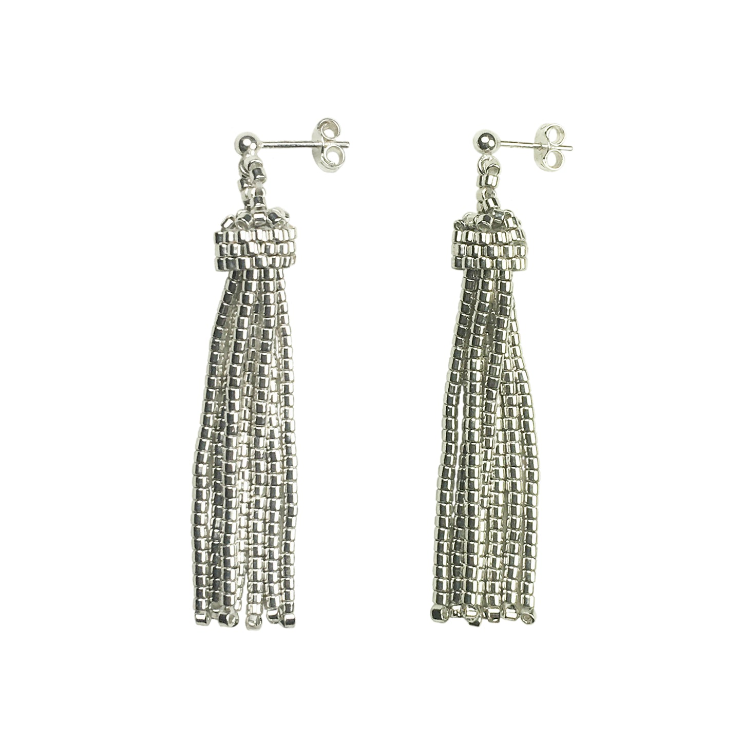 Small Tassel Earrings in Sterling Silver or Palladium