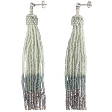 Load image into Gallery viewer, Super Long Tassel Earrings, Ghost Grey with Palladium
